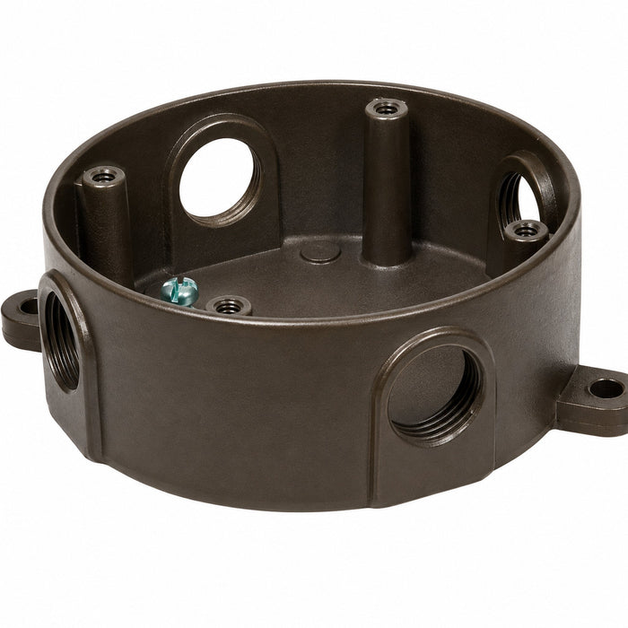 Morris Morris 36614 4-Inch Round Weatherproof Box, 5-Hole 1/2-Inch, Bronze 36614
