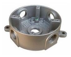 Morris Morris 36620 4" Round Weatherproof Box 5-Hole 3/4" Gray 36620