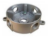 Morris Morris 36620 4" Round Weatherproof Box 5-Hole 3/4" Gray 36620
