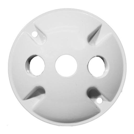 Morris Morris 36832 4-Inch Round 3-Hole Weatherproof Cover, White 36832