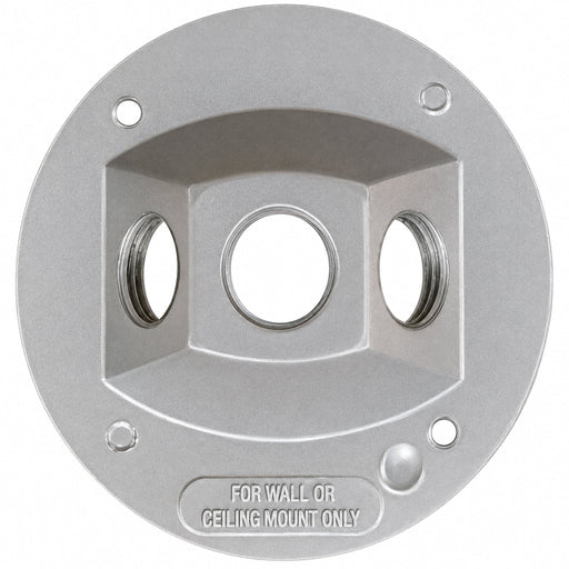 Morris Morris 36840 4-Inch Round Weatherproof Cover, 3-Hole 1/2-Inch, Gray 36840