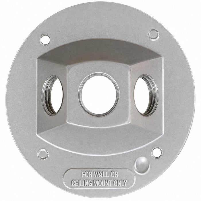 Morris Morris 36840 4-Inch Round Weatherproof Cover, 3-Hole 1/2-Inch, Gray 36840
