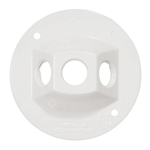 Morris Morris 36842 4" Round Weatherproof Cover 3-Hole White 36842