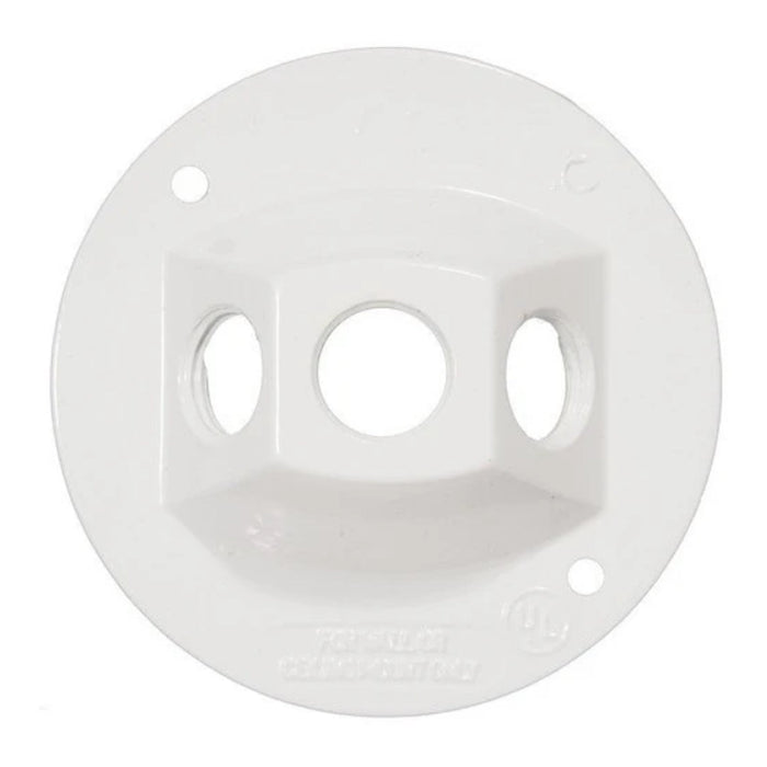 Morris Morris 36842 4" Round Weatherproof Cover 3-Hole White 36842