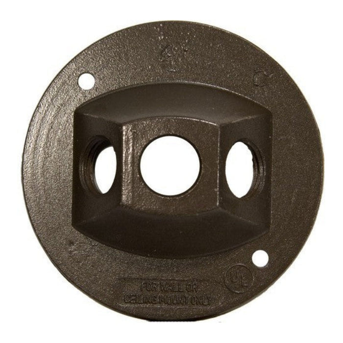 Morris Morris 36844 4" Round Weatherproof Cover 3-Hole 1/2" Bronze 36844