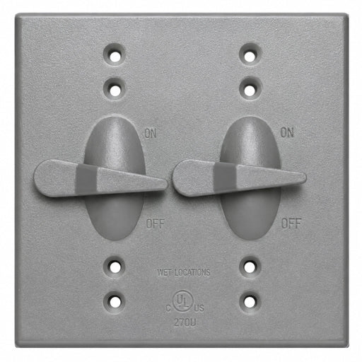 Morris Morris 37291 2-Gang Toggle Weatherproof Switch Cover, Gray 37291