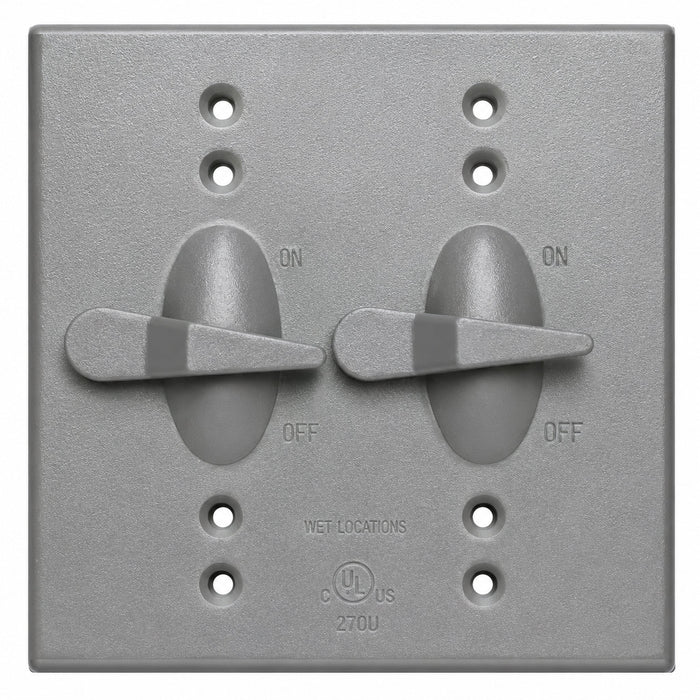 Morris Morris 37291 2-Gang Toggle Weatherproof Switch Cover, Gray 37291