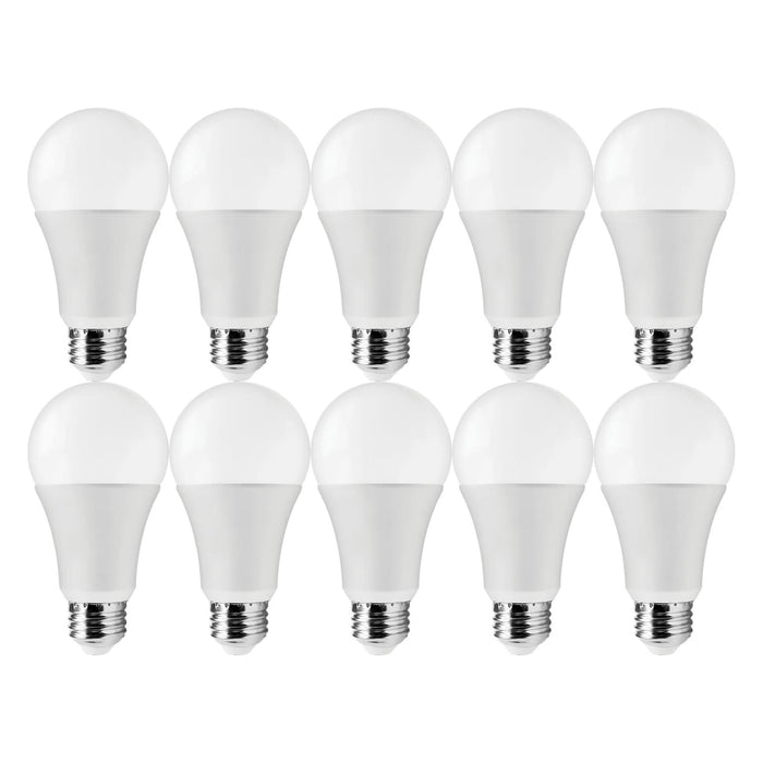SATCO S11419 A19 LED bulbs, 10-pack, 14W 5000K with E26 bases.