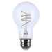 Satco S11521 A19 clear LED filament bulb with E26 medium base, 6W, 2700K warm white.