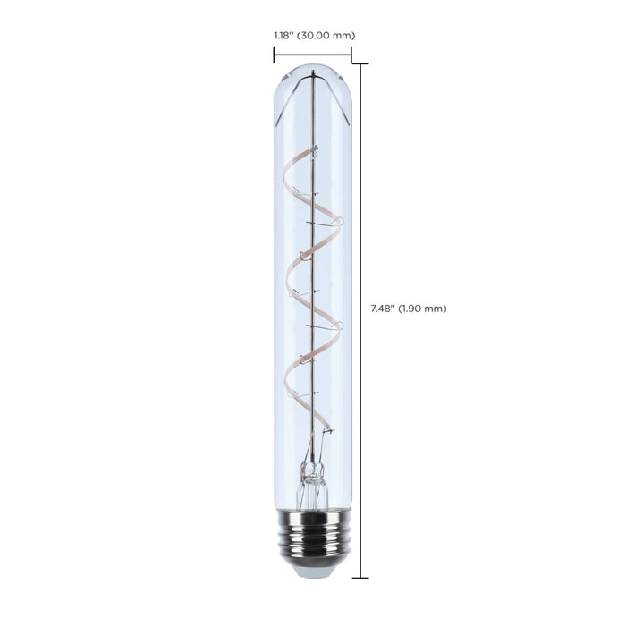 SATCO S11532 T9 clear tubular LED bulb  dimension.