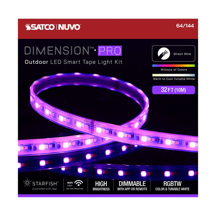 SATCO / NUVO SATCO NUVO 64-144 Dimension Pro 32-Ft Smart LED Tape Light 33W RGB + 2700K-6500K IP65 64-144