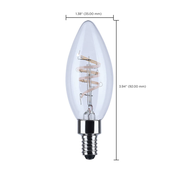 SATCO SATCO S10523R1 B11 Reminiscent LED Bulbs 4W 2700K E12 2-Pack S10523R1