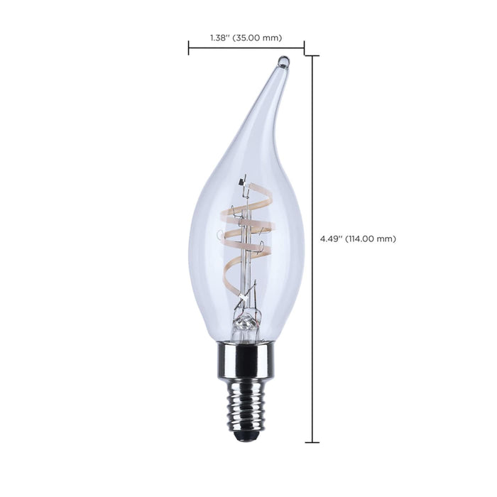 SATCO SATCO S10524R1 4W CA11 Reminiscent LED Bulbs 2700K 2-Pack S10524R1