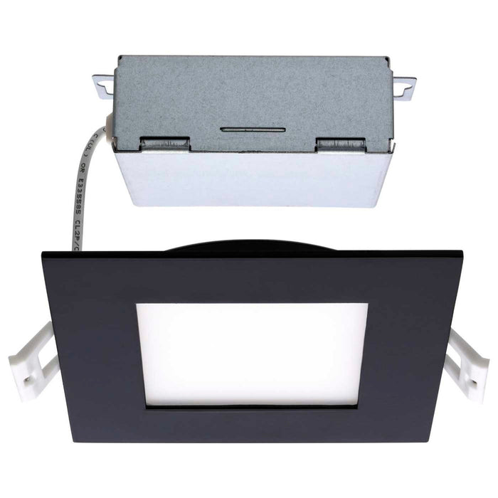 SATCO Satco S11876 10W 4" Square LED Wafer Downlight CCT Selectable 120V Dimmable Black S11876