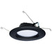 Satco S11835R1 black LED retrofit downlight with frosted lens and mounting clips.