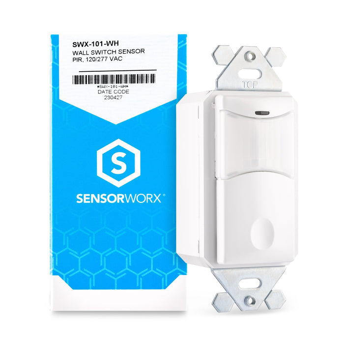 SENSORWORX SENSORWORX SWX - 101 - WH Wall Switch Sensor PIR Auto On Line Voltage White SWX-101-WH