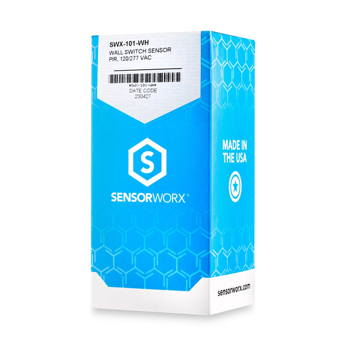 SENSORWORX SENSORWORX SWX - 101 - WH Wall Switch Sensor PIR Auto On Line Voltage White SWX-101-WH