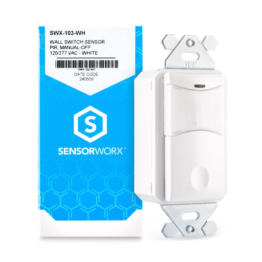 SENSORWORX Sensorworx SWX - 103 - WH Wall Switch Sensor Pir Sensor Manual On Line Voltage White SWX-103-WH