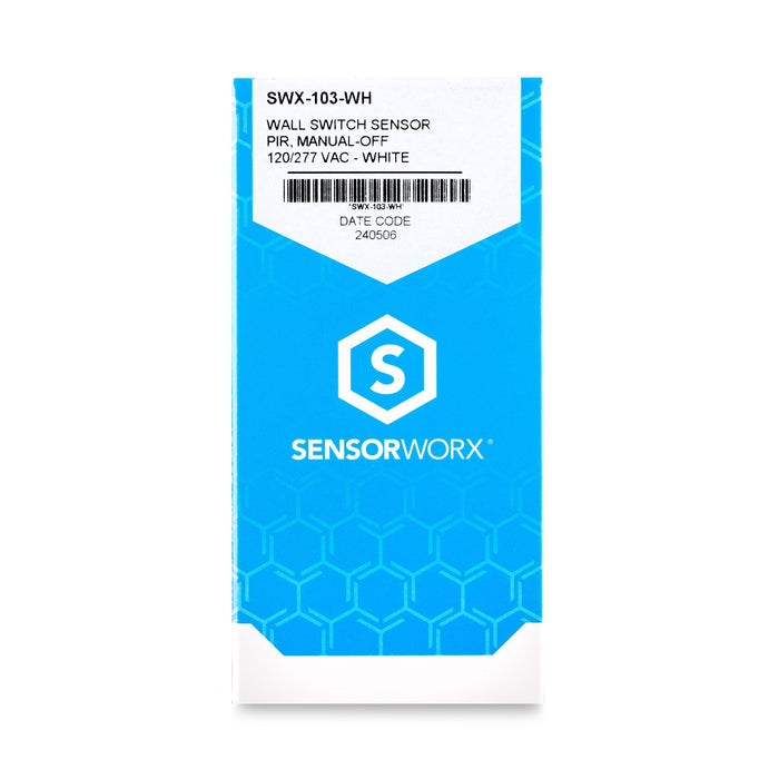 SENSORWORX Sensorworx SWX - 103 - WH Wall Switch Sensor Pir Sensor Manual On Line Voltage White SWX-103-WH