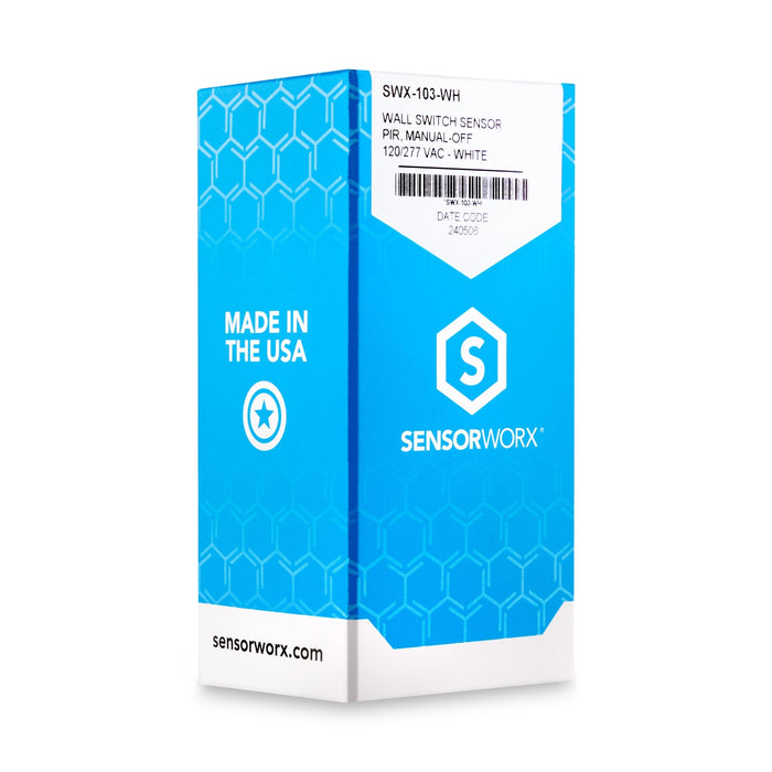 SENSORWORX Sensorworx SWX - 103 - WH Wall Switch Sensor Pir Sensor Manual On Line Voltage White SWX-103-WH