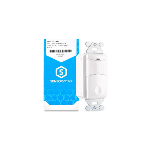 SensorWorx SensorWorx SWX-121-WH Wall Switch Sensor Dual Tech Auto On, 120–277V, White SWX-121-WH