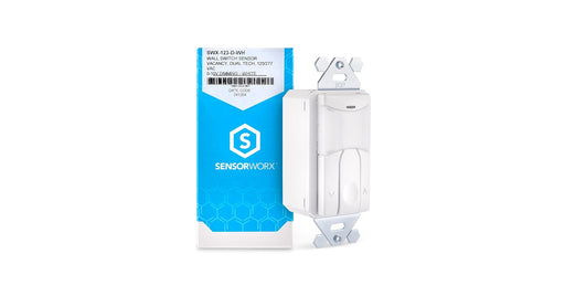 SensorWorx SensorWorx SWX-123-D-WH Dual-Tech Wall Sensor Switch, Manual-On, 0–10V Dimming SWX-123-D-WH
