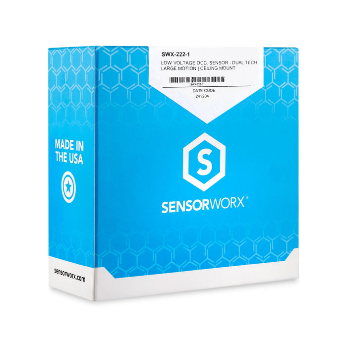 SENSORWORX Sensorworx SWX - 222 - 1 Ceiling Sensor Dual Tech Large Motion 360 2000 Sq Ft Low Voltage SWX-222-1