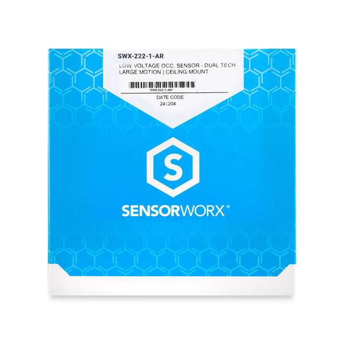 SENSORWORX Sensorworx SWX - 222 - 1 - AR Ceiling Sensor Dual Tech Large Motion 360 2000 Sq Ft Low Voltage Isolated SWX-222-1-AR