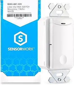 SensorWorx SensorWorx SWX-801-WH Wh Decorator Dimmer Switch Low Voltge Momentary White SWX-801-WH