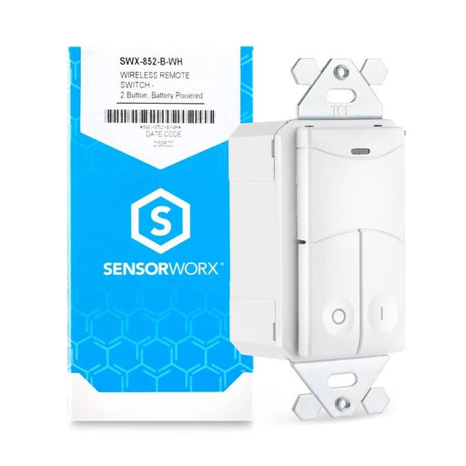 SensorWorx SensorWorx SWX - 852 - B - WH Wireless Remote Switch Battery Powered White SWX--852-B-WH