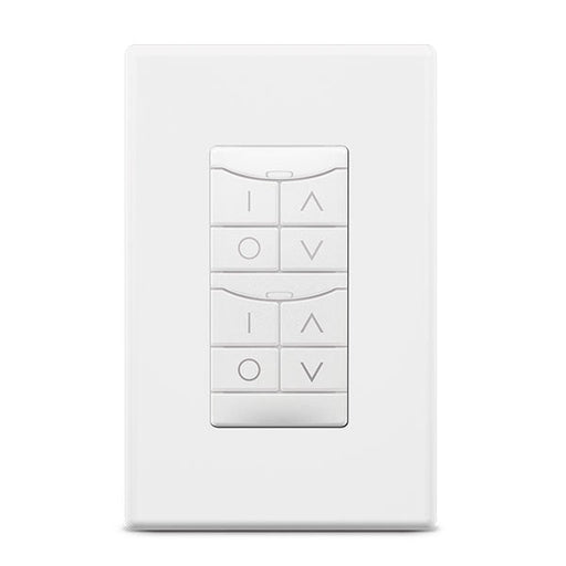 SensorWorx SensorWorx SWX - 854 - 2P - B - WH Wireless 2 - Zone Dimmer Wall Station Battery Powered White SWX-854-2P-B-WH
