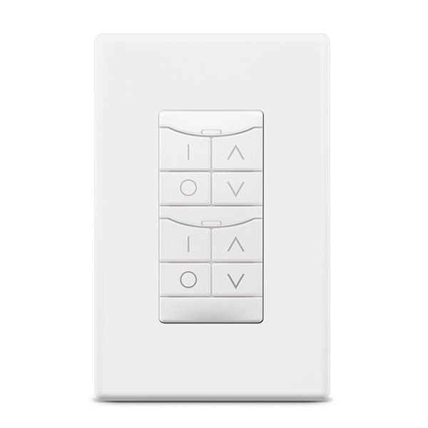 SensorWorx SensorWorx SWX - 854 - 2P - B - WH Wireless 2 - Zone Dimmer Wall Station Battery Powered White SWX-854-2P-B-WH