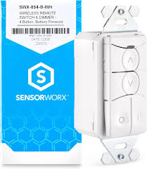 SensorWorx SensorWorx SWX-854-2P-B-WH Wireless 2-Zone Dimmer Wall Station Battery Powered White SWX-854-2P-B-WH