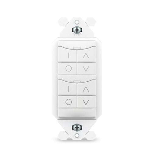 SensorWorx SensorWorx SWX - 854 - 2P - B - WH Wireless 2 - Zone Dimmer Wall Station Battery Powered White SWX-854-2P-B-WH