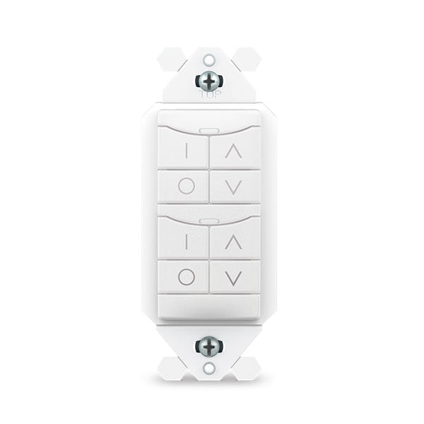 SensorWorx SensorWorx SWX - 854 - 2P - B - WH Wireless 2 - Zone Dimmer Wall Station Battery Powered White SWX-854-2P-B-WH