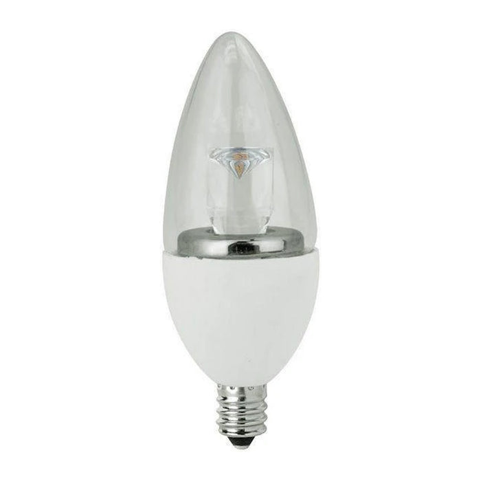 TCP LED5E12B1130K B11 decorative LED bulb 3000K E12 base, front view