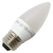 TCP LED4E26B1127KF B11 frosted LED bulb 2700K E26 base, angled view