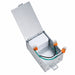 Topaz DLD6S-13CS 6" white canless LED downlight with junction box, angled view