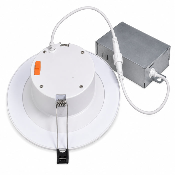 Topaz DLD6S-13CS 6" canless LED downlight with junction box, rear view