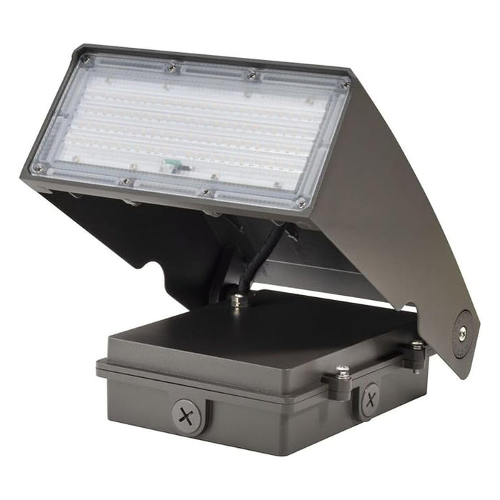 Topaz WPA-75W-PCTS-BZ-PC adjustable LED wall pack with housing tilted open.