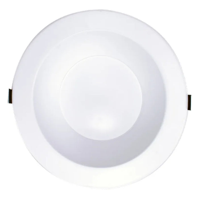 Westgate CRLE4 4-inch recessed LED downlight front view showing white trim and diffused light aperture.