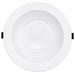 Westgate CRLE6 6-inch LED downlight shown from the side with white trim, green housing, and mounting clips.