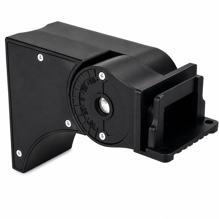 Westgate LFX-ASA-BK adjustable straight extension arm, black, close-up angled view