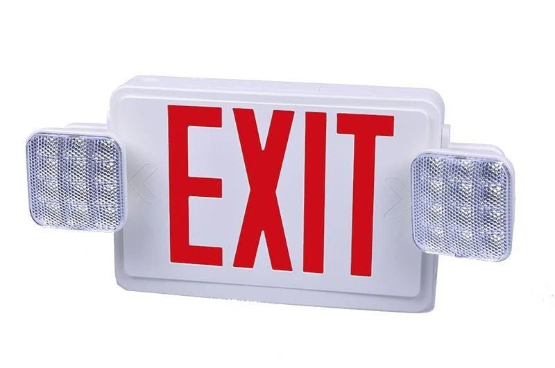 Westgate Westgate XT - CL - RW - EM LED Exit Combo Red Letters White Thermoplastic XT-CL-RW-EM