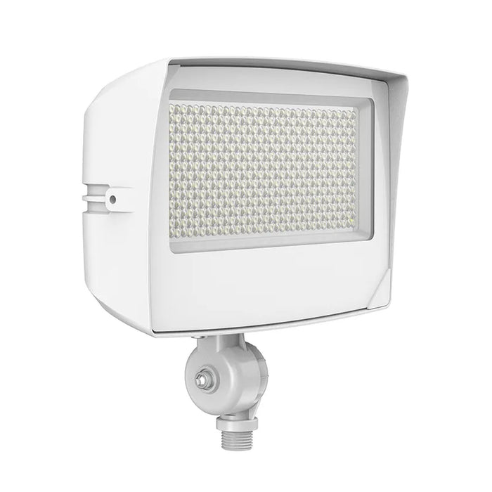 Westgate LF4MAX-MD-45-80W-MCTPB-KN-P-WH medium LED flood light, white, angled front view